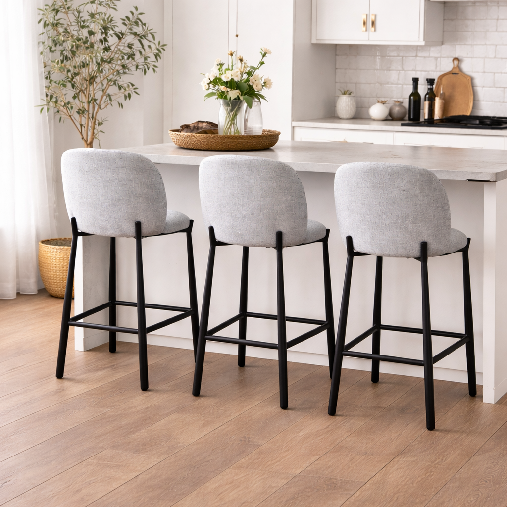 Arlo Counter Chair: Grey Fabric